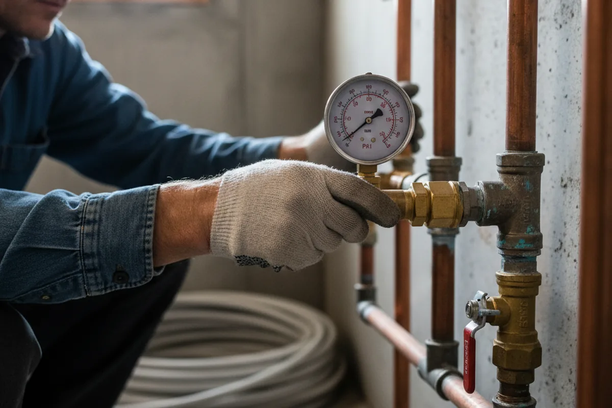 Pressure testing a repaired line during Water Line Repair in Oroville